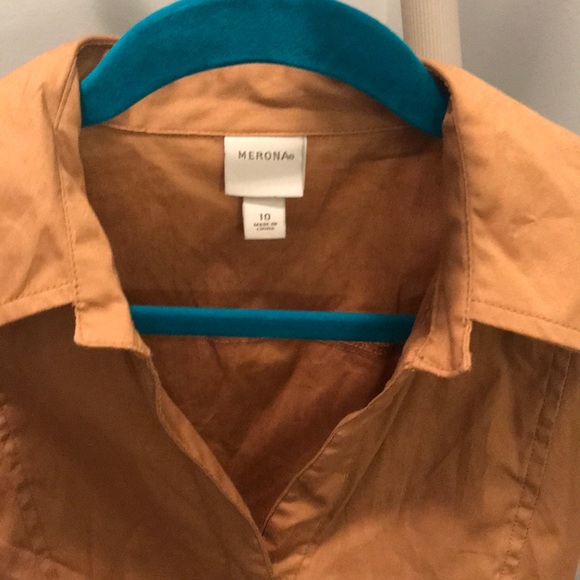 Tan Merona dress sleeveless w belt at waist - Picture 3 of 4